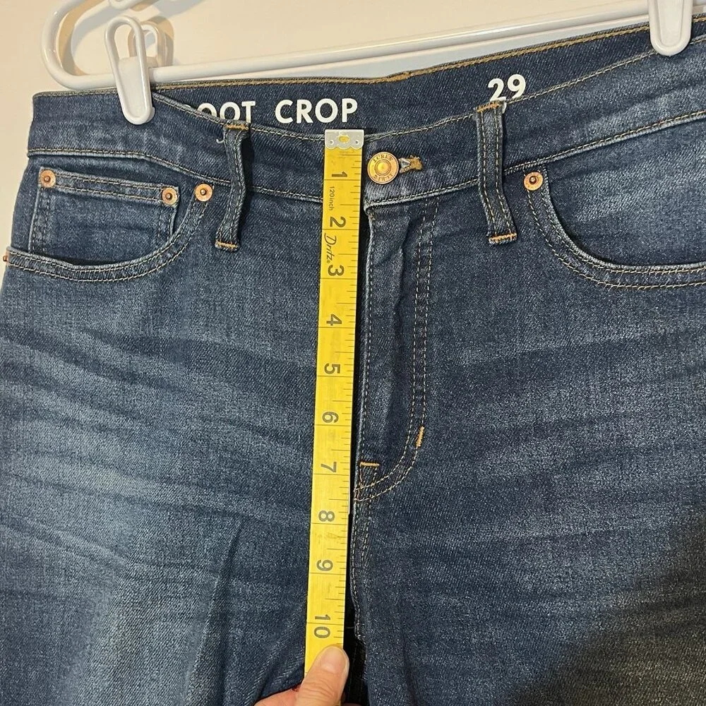 J. Crew women’s Jeans Billi Demi Boot Crop Size 29 Mid Rise Blue Kicked Leg